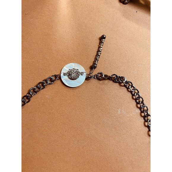 Boutique Quartz X-Long Silver Handmade Charm Silver Statement Necklace - Picture 3 of 6